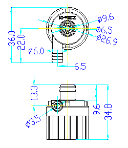 ZL25-02食品級(jí)微型水泵平面圖