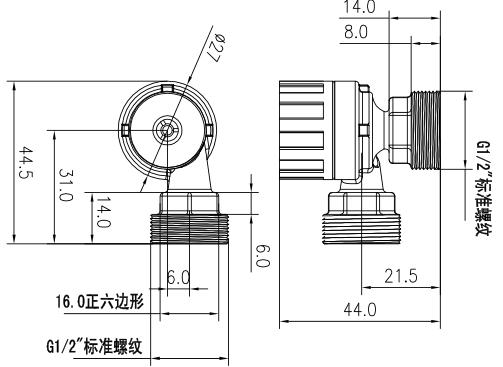 ZL25-05無(wú)刷直流微型水泵平面圖